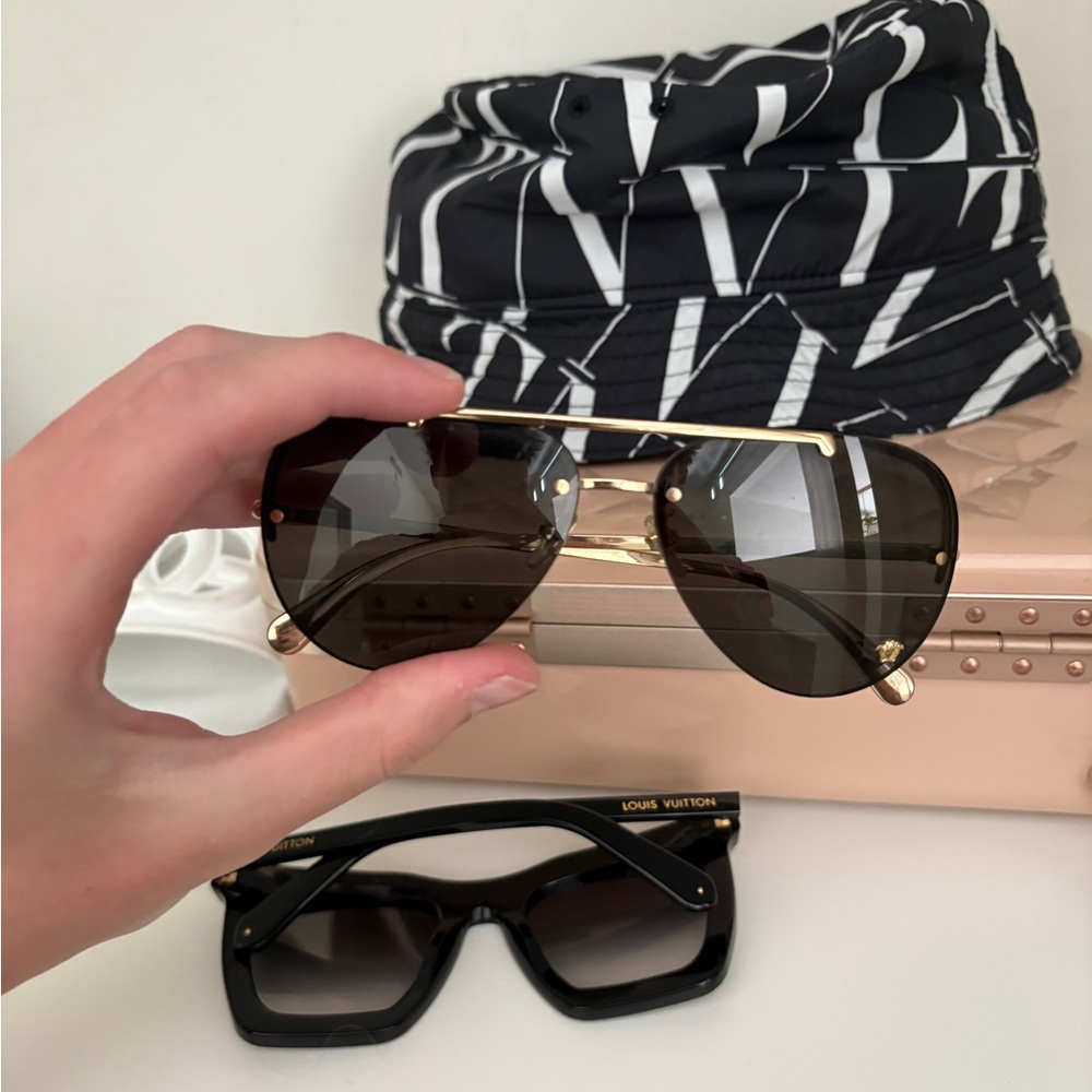 Versace women's  Black and Gold Sunglasses